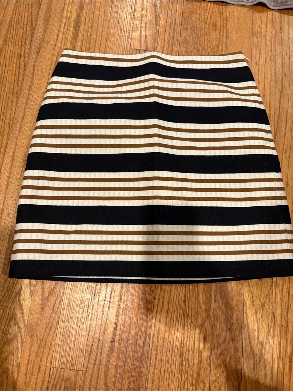 Ann Taylor LOFT Striped Mini Skirt Women Size 2 Navy Blue Brown Excellent A-Line